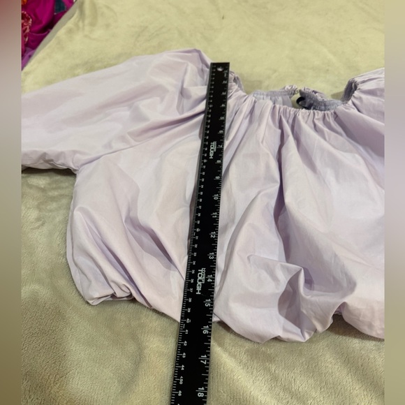 English Factory Lavender Puff Sleeve Crop Top Ladies’ Medium - Picture 7 of 7